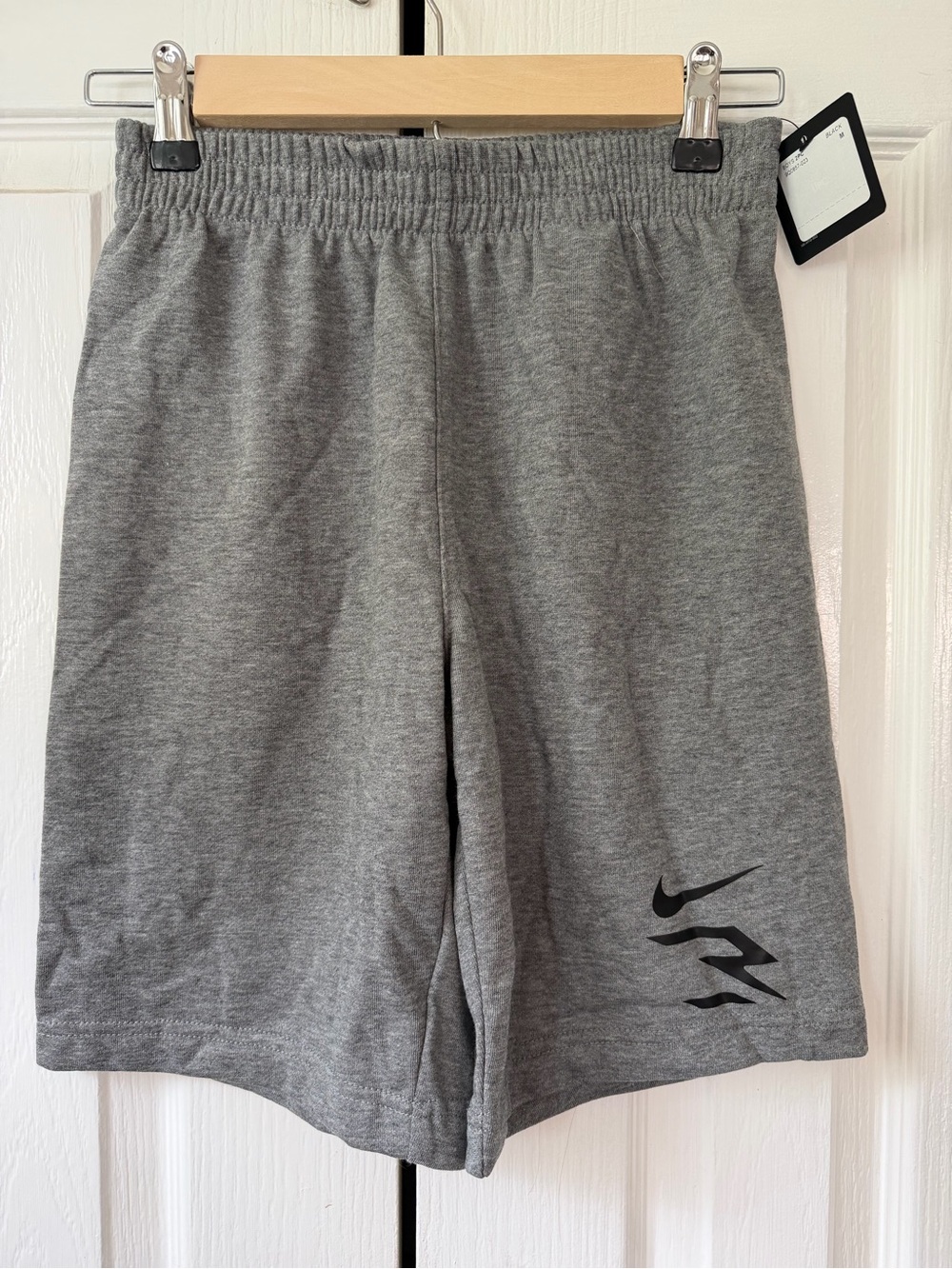 Nike Grey Boys' Athletic Shorts with Black Logo